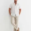 Online Sportscraft Alan Short Sleeve Linen Shirt in Whitemulti White/multi