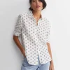 Best Sportscraft Alba Cotton Silk Shirt in Ivoryblack Ivory/black