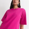 Clearance Sportscraft Alice Oversized Cotton T-Shirt in Berry