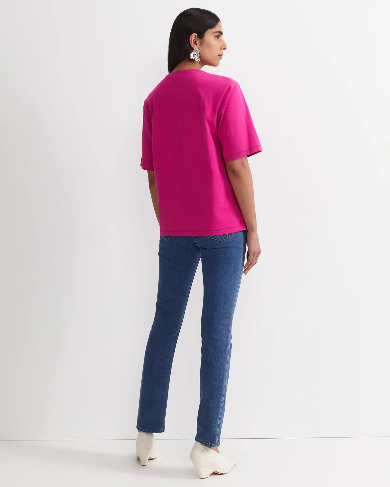 Clearance Sportscraft Alice Oversized Cotton T-Shirt in Berry
