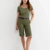 Hot Sportscraft Allie Scoop Rib Tee in Khaki