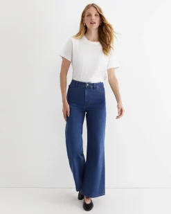 Online Sportscraft Alyse Wide Leg Jean in Mid Wash MidWash