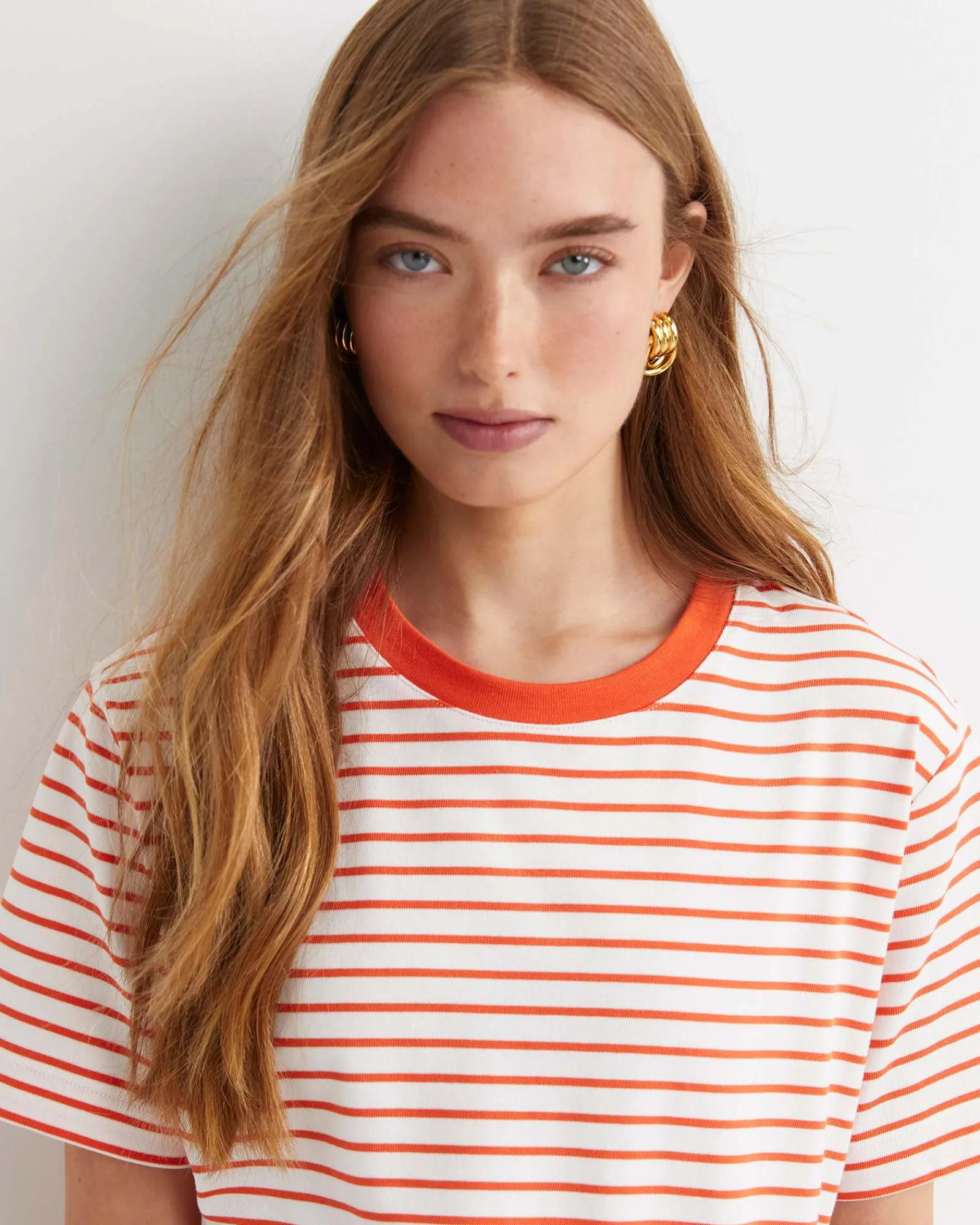Hot Sportscraft Amanda Stripe Short Sleeve Tee in Orangewhite Orange/white