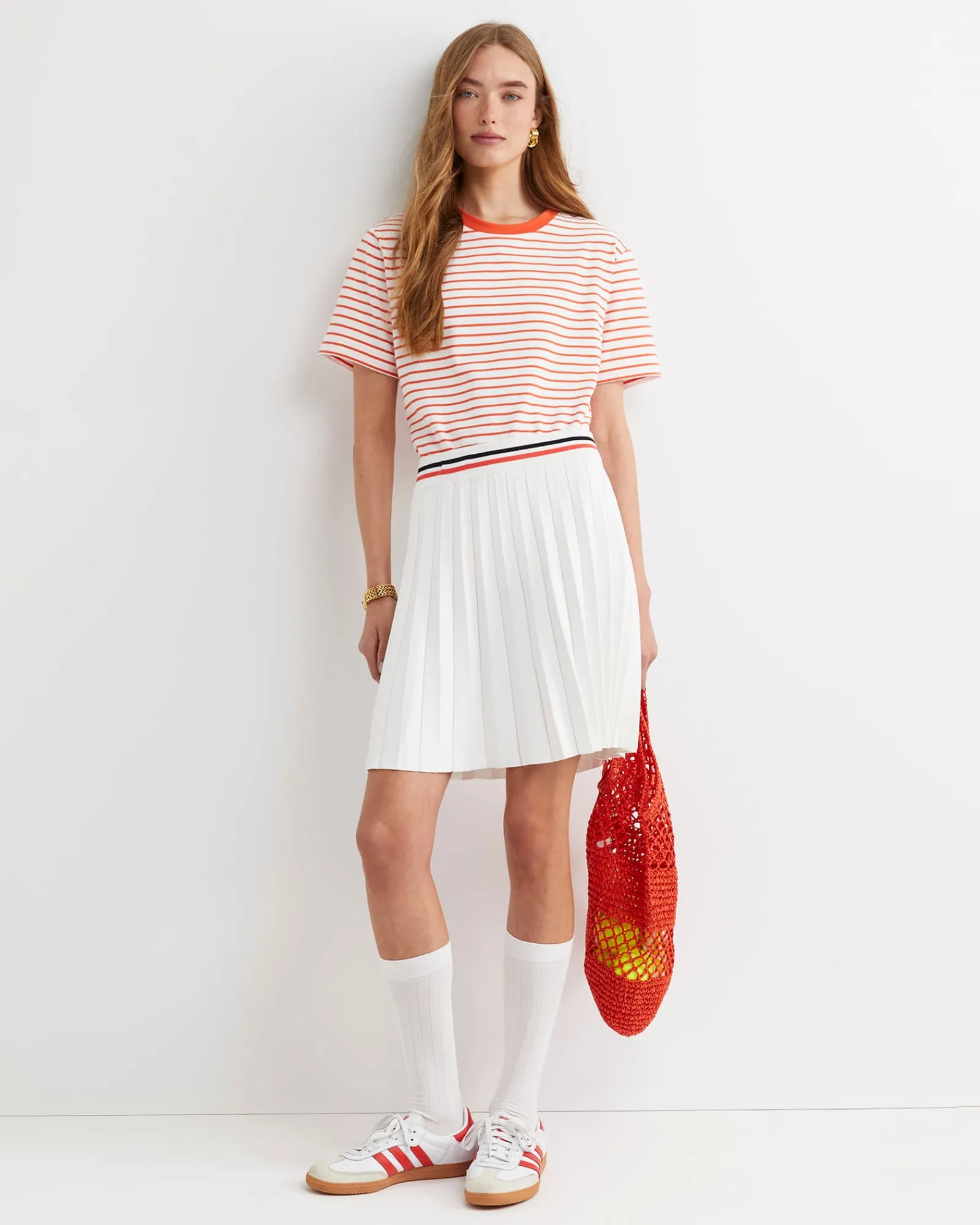 Hot Sportscraft Amanda Stripe Short Sleeve Tee in Orangewhite Orange/white