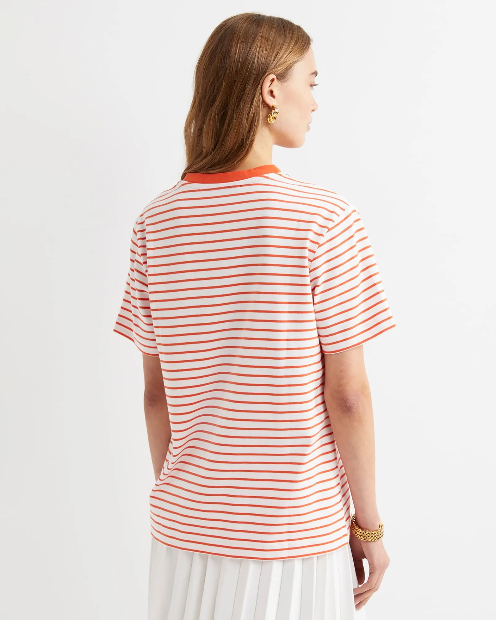 Hot Sportscraft Amanda Stripe Short Sleeve Tee in Orangewhite Orange/white