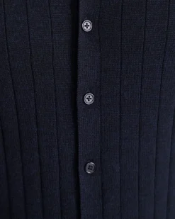 Fashion Sportscraft Angus Merino Knit Shirt in Navy