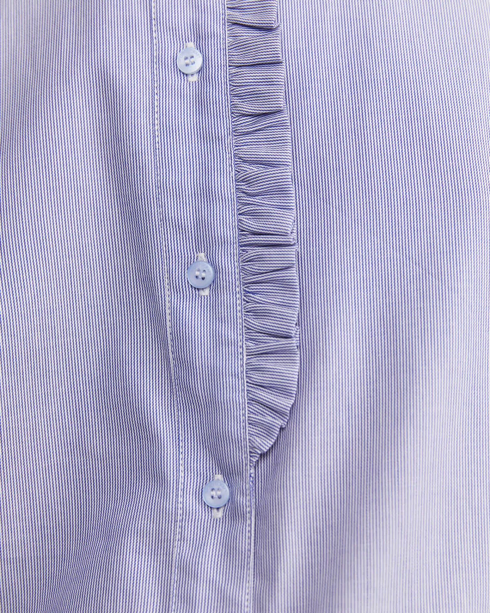 New Sportscraft Asha Stripe Ruffle Blouse in Bluewhite Blue/white