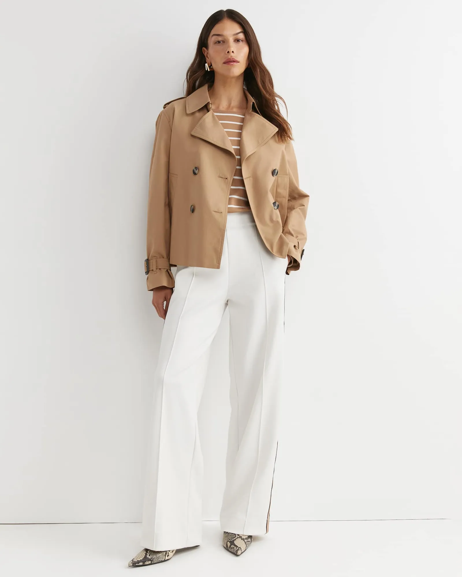 Online Sportscraft Audrey Crop Trench in Pecan