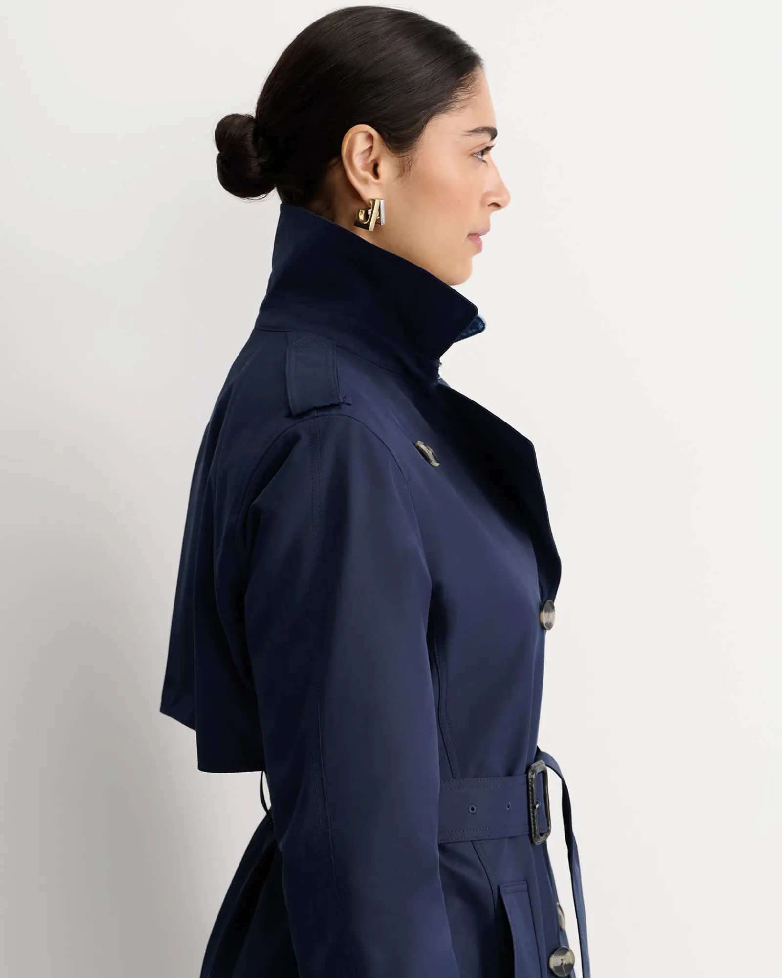 Hot Sportscraft Audrey Short Trench in Navy