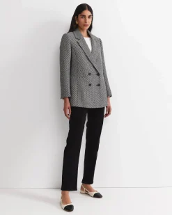 Online Sportscraft Bea Double Breasted Coat in Blackwhite Black/white