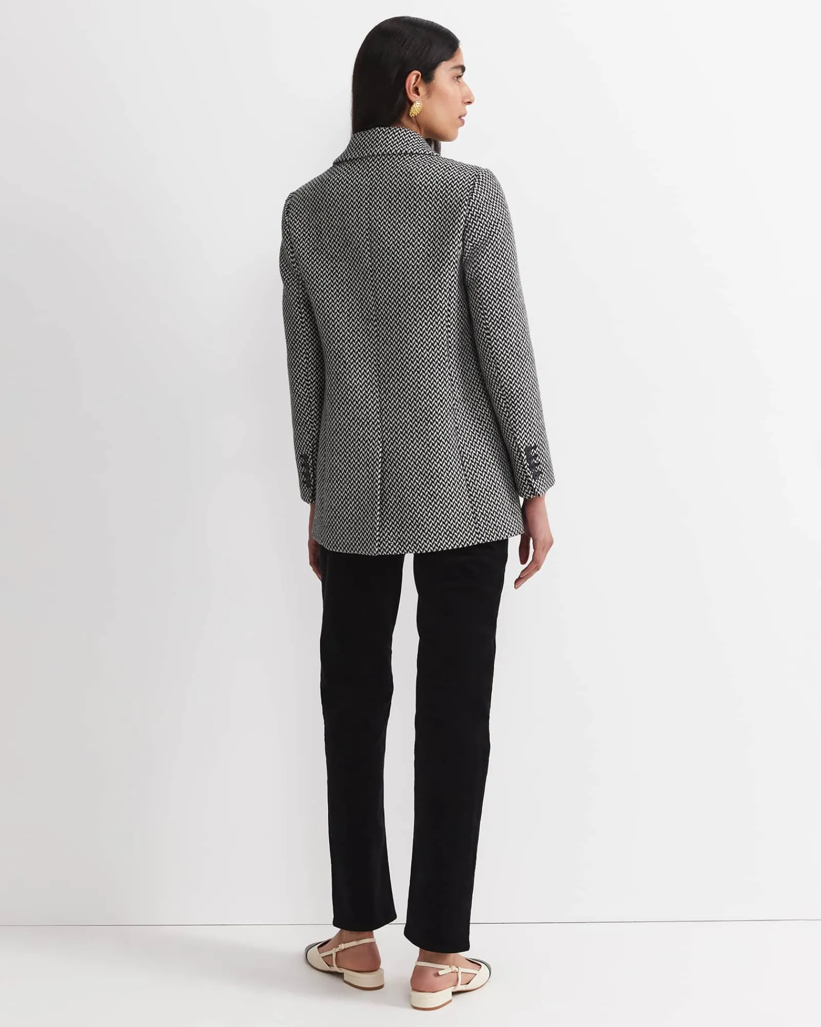 Online Sportscraft Bea Double Breasted Coat in Blackwhite Black/white