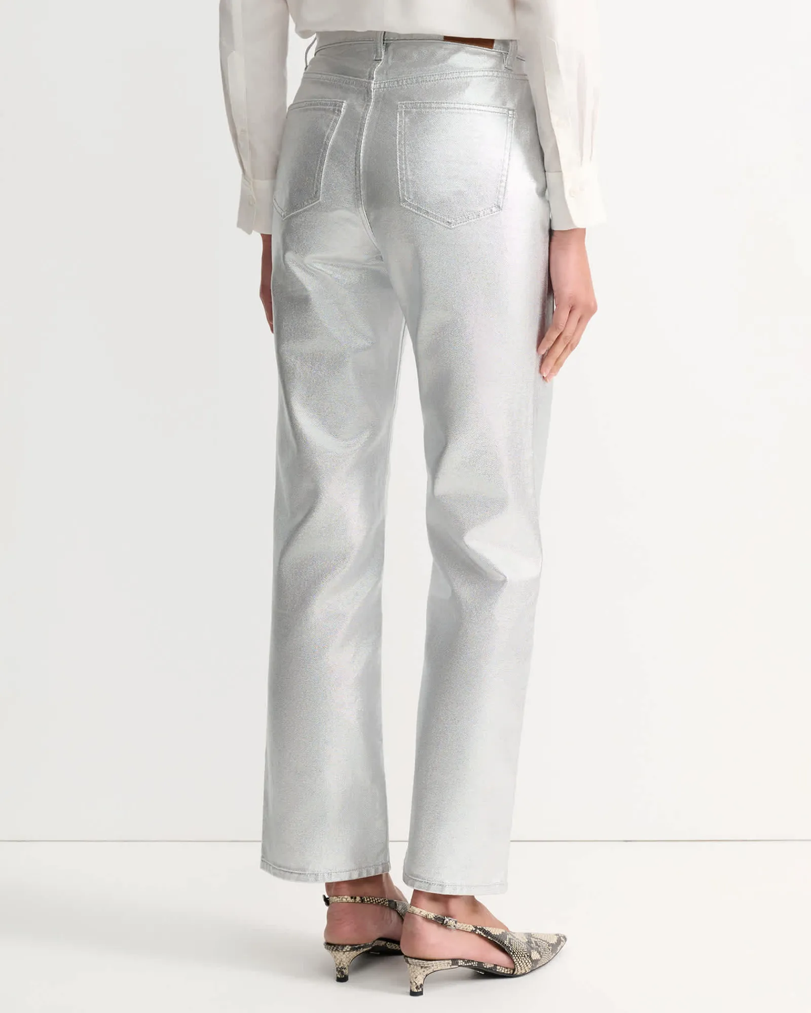 Sale Sportscraft Bec Foiled Straight Leg Jean in Silver