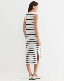 Fashion Sportscraft Becky Cotton Vest Dress in Whitenavy White/navy