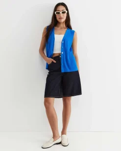 Hot Sportscraft Becky Cotton Vest in Peacock