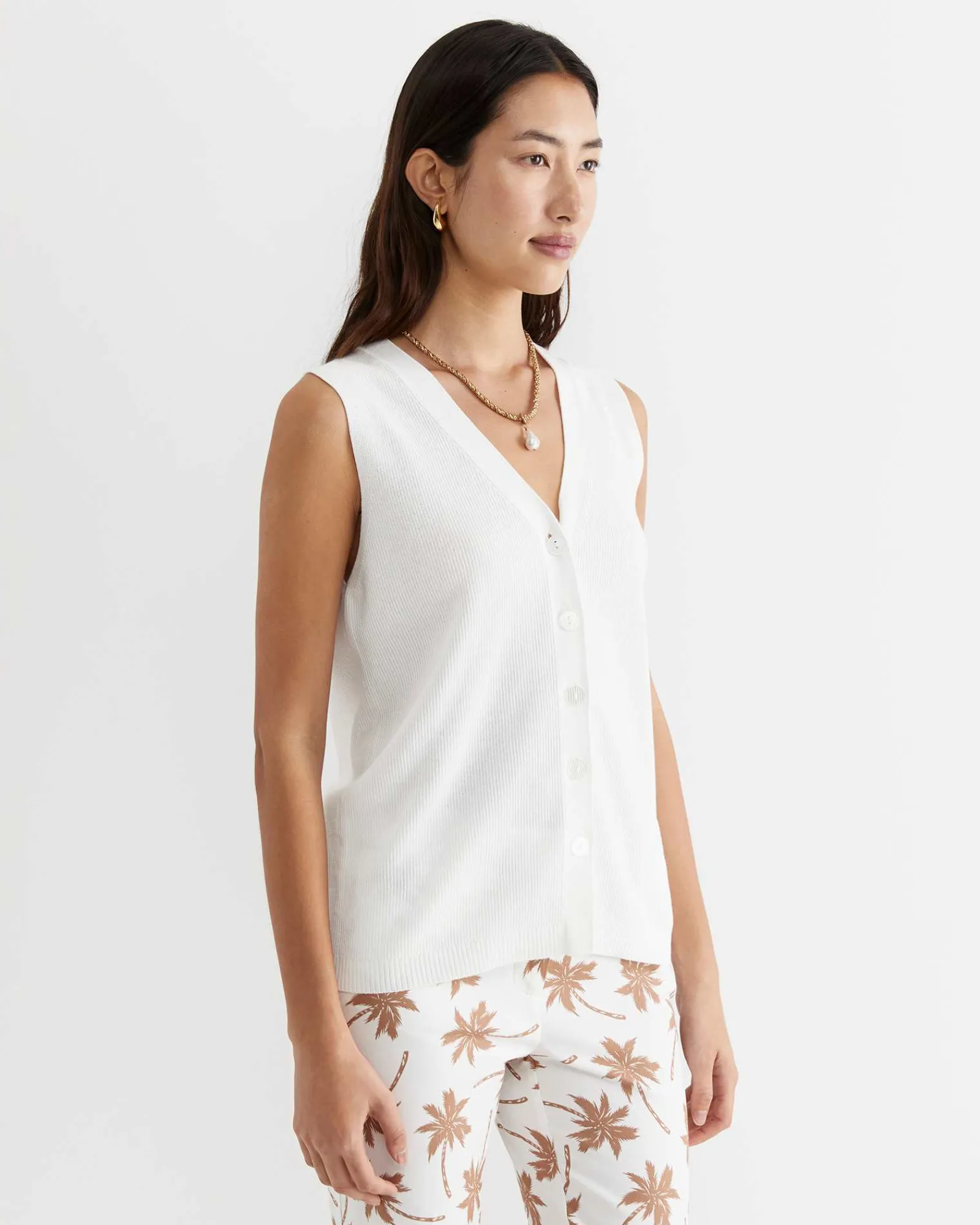 Online Sportscraft Becky Cotton Vest in White