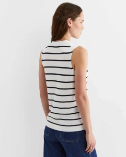Clearance Sportscraft Becky Cotton Vest in Whitenavy White/navy