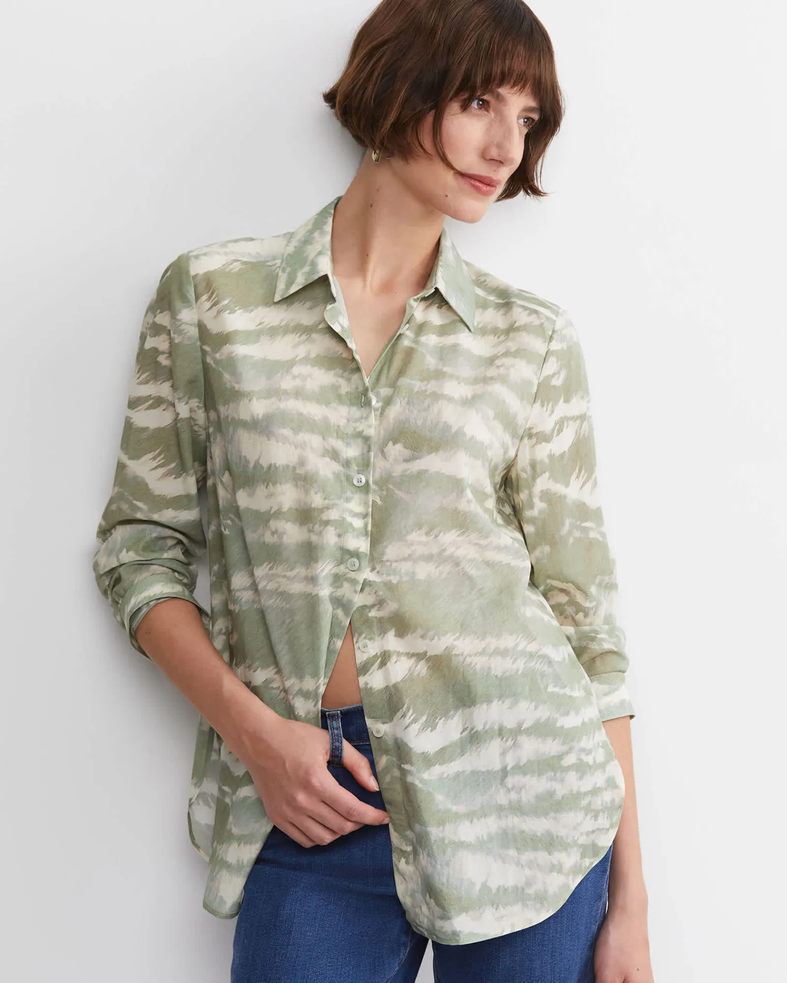 New Sportscraft Bell Long Sleeve Shirt in Green