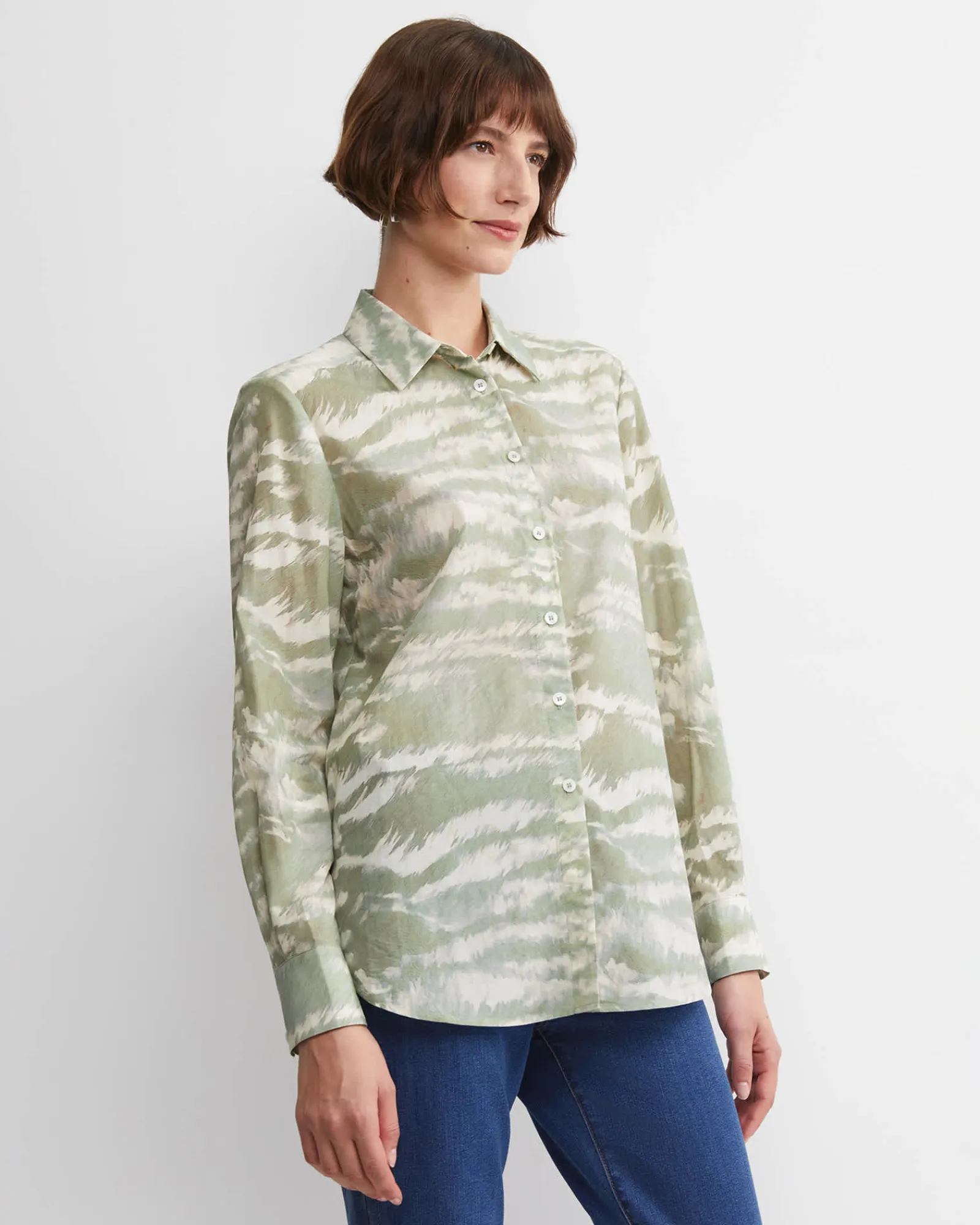 New Sportscraft Bell Long Sleeve Shirt in Green