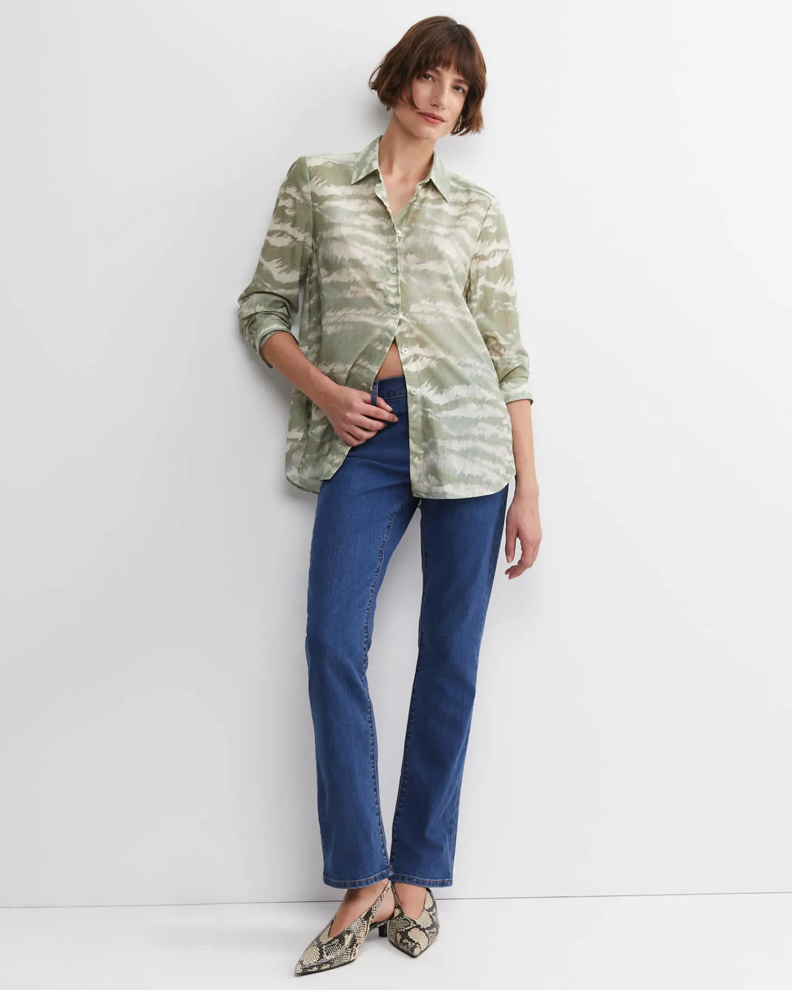 New Sportscraft Bell Long Sleeve Shirt in Green