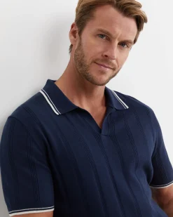 Clearance Sportscraft Braddon Knit Polo in Navy