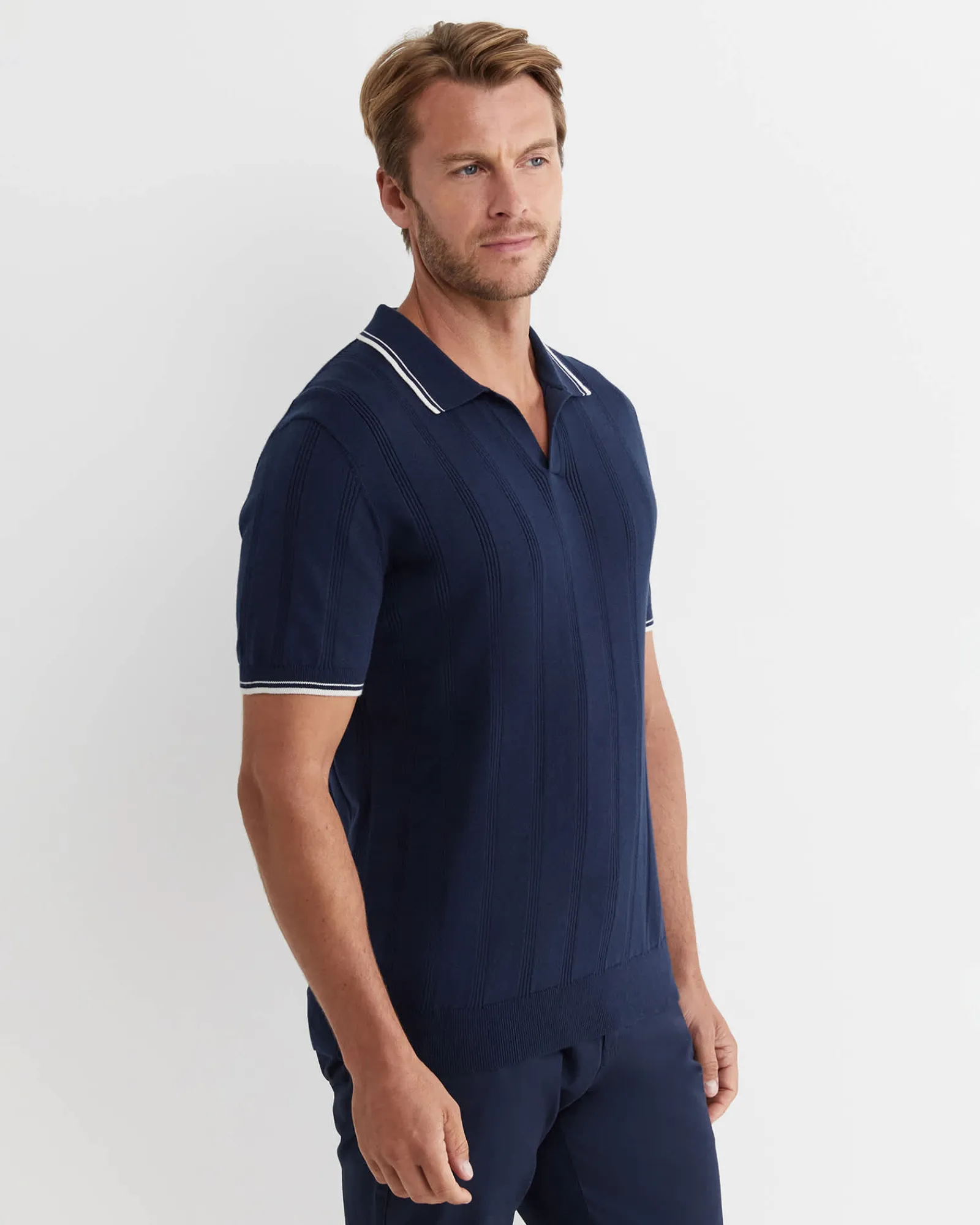 Clearance Sportscraft Braddon Knit Polo in Navy