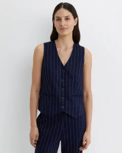 Best Sportscraft Brianne Stripe Vest in Navywhite Navy/white