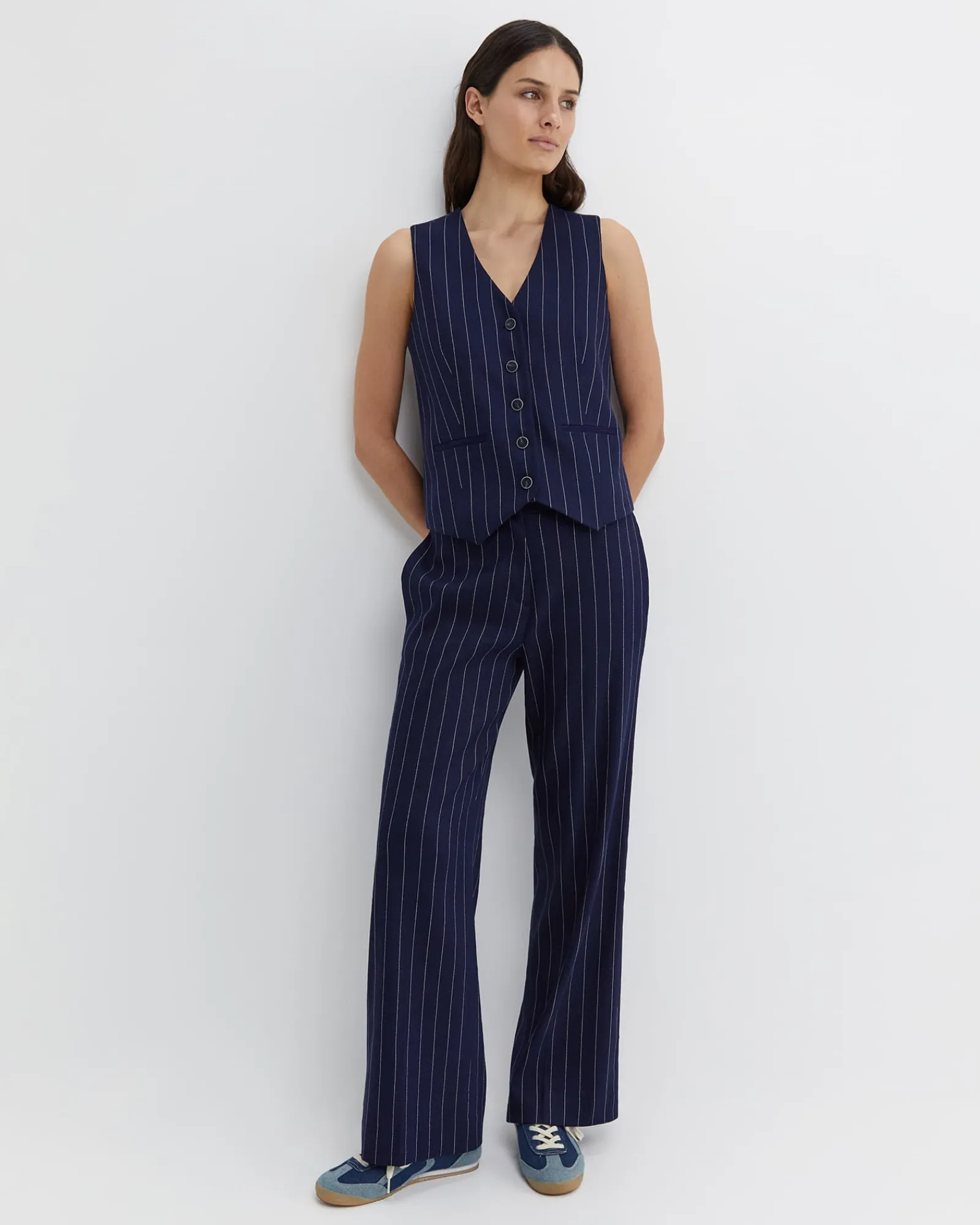Best Sportscraft Brianne Stripe Vest in Navywhite Navy/white