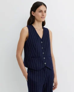 Best Sportscraft Brianne Stripe Vest in Navywhite Navy/white