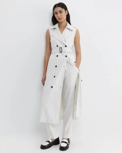 Outlet Sportscraft Brianne Trench Maxi Dress in Whitenavy White/navy