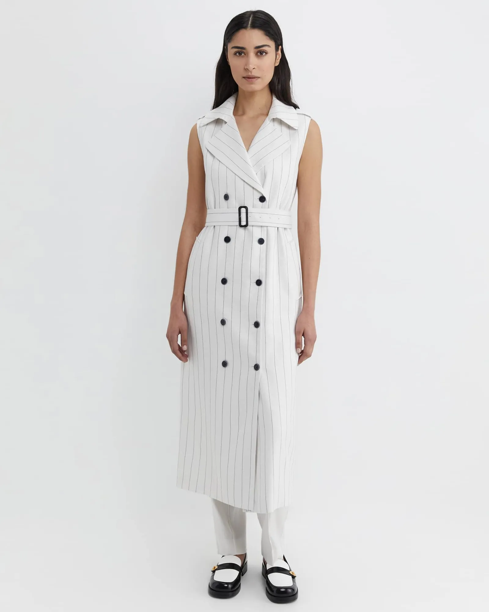 Outlet Sportscraft Brianne Trench Maxi Dress in Whitenavy White/navy