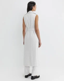 Outlet Sportscraft Brianne Trench Maxi Dress in Whitenavy White/navy