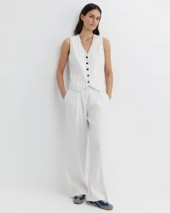 Online Sportscraft Brianne Wide Leg Pleat Pant in White