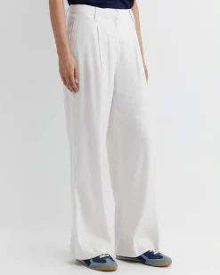 Online Sportscraft Brianne Wide Leg Pleat Pant in White
