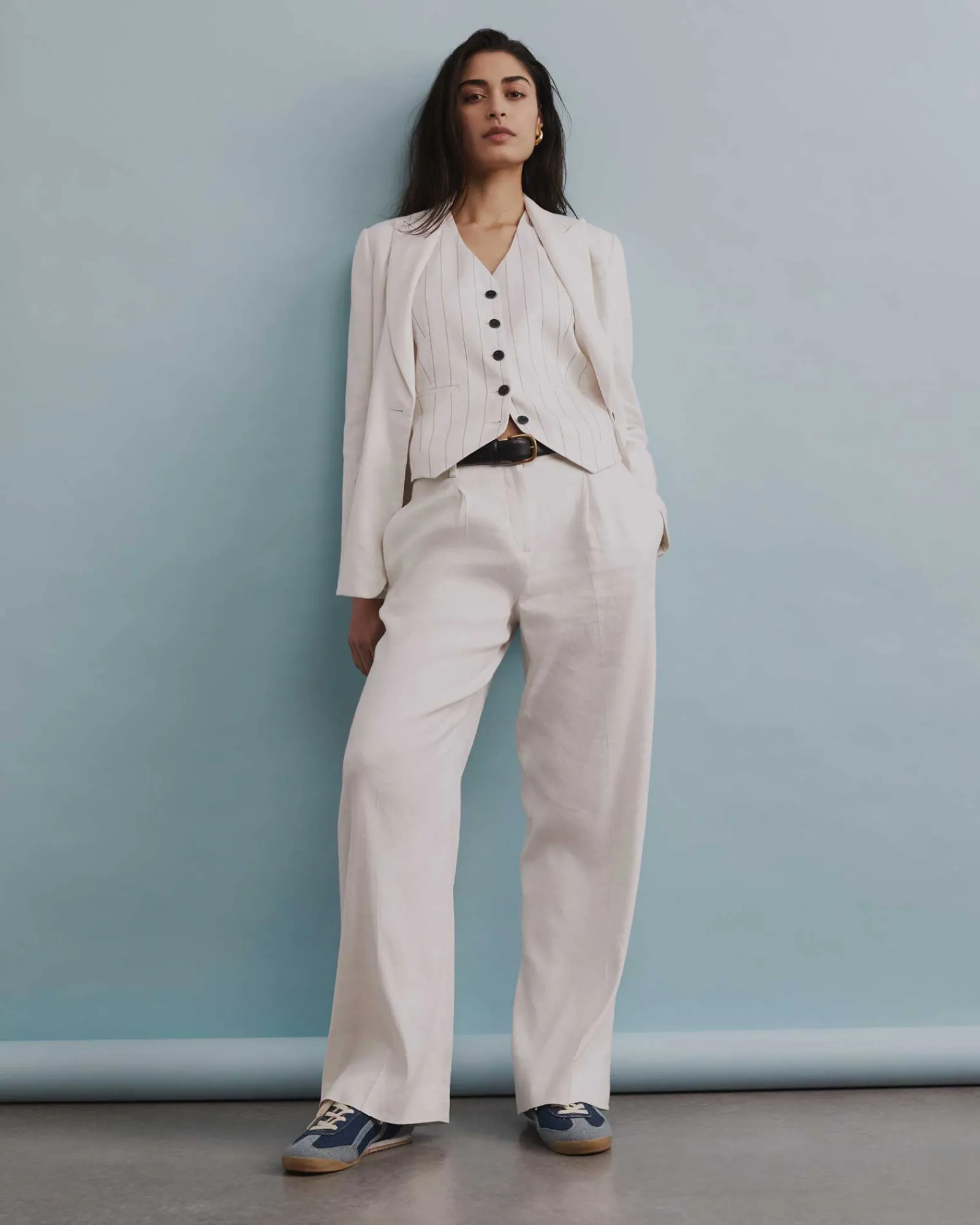 Online Sportscraft Brianne Wide Leg Pleat Pant in White