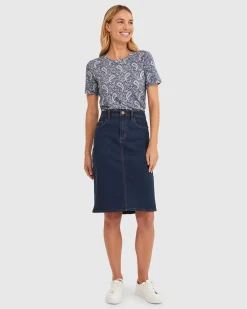 Discount Sportscraft Brodie Denim Skirt in Dark Wash DarkWash