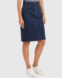 Discount Sportscraft Brodie Denim Skirt in Dark Wash DarkWash