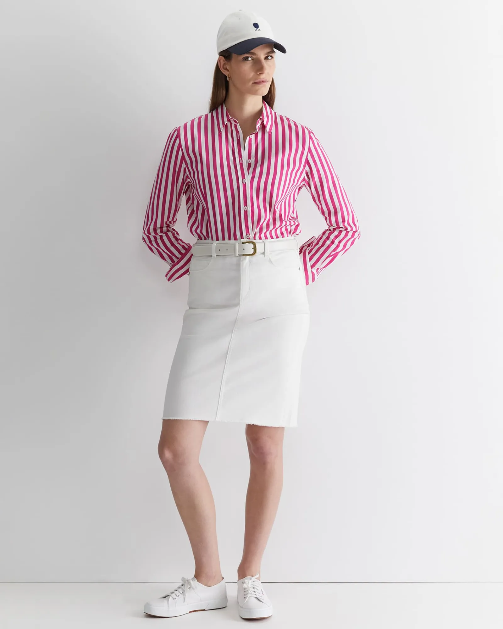 Outlet Sportscraft Brodie Denim Skirt in White