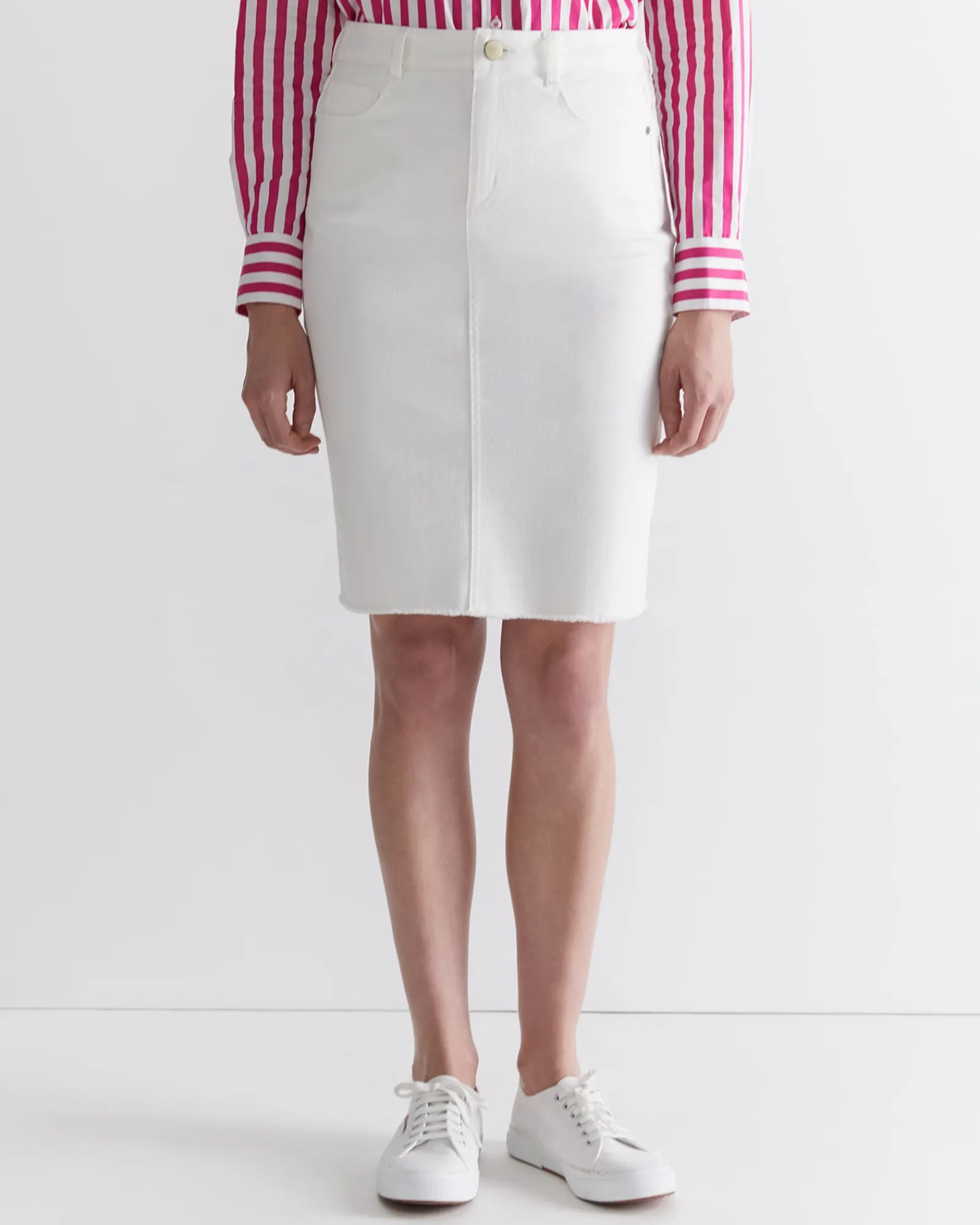 Outlet Sportscraft Brodie Denim Skirt in White