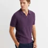 Clearance Sportscraft Bryant Knitted Polo in Dark Purple DarkPurple