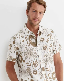 Clearance Sportscraft Byron Short Sleeve Shirt in Barley