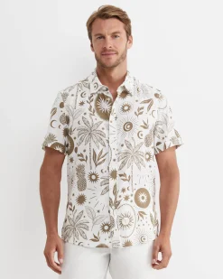 Clearance Sportscraft Byron Short Sleeve Shirt in Barley