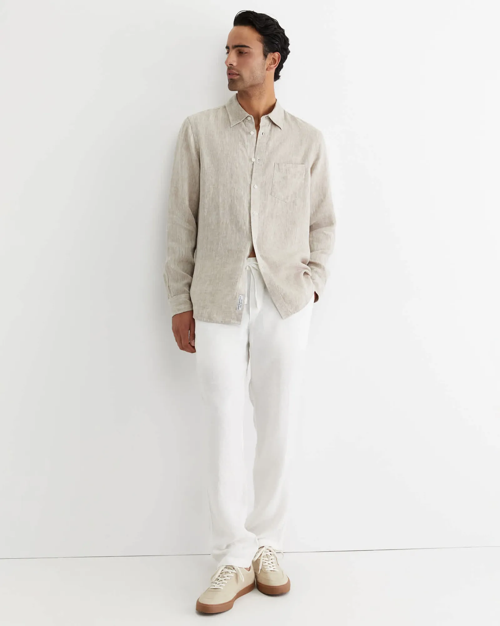 Clearance Sportscraft Caffery Linen Pant in White