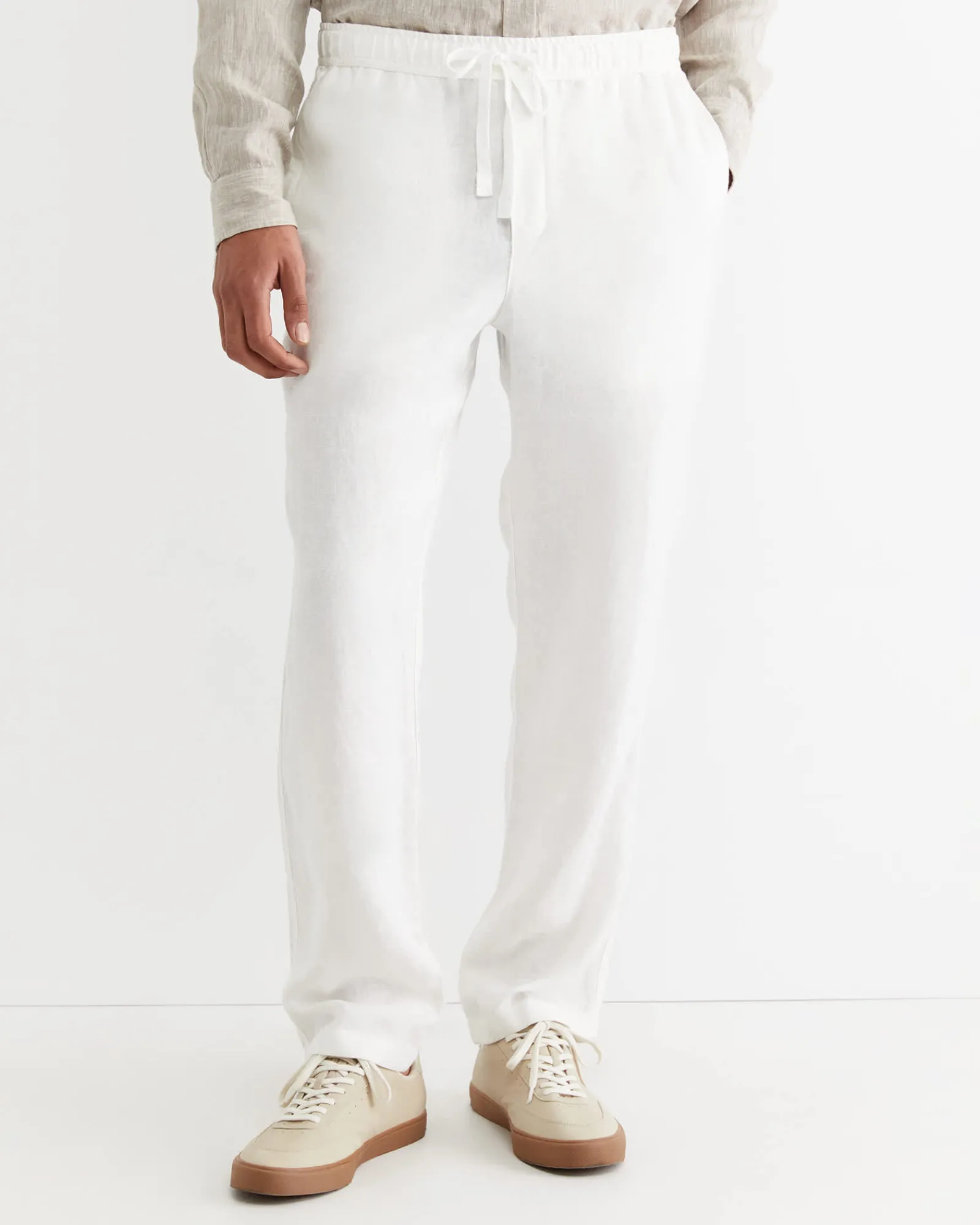 Clearance Sportscraft Caffery Linen Pant in White