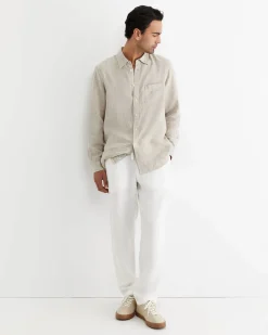 Clearance Sportscraft Caffery Linen Pant in White