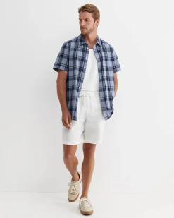 Outlet Sportscraft Caffery Linen Short in White