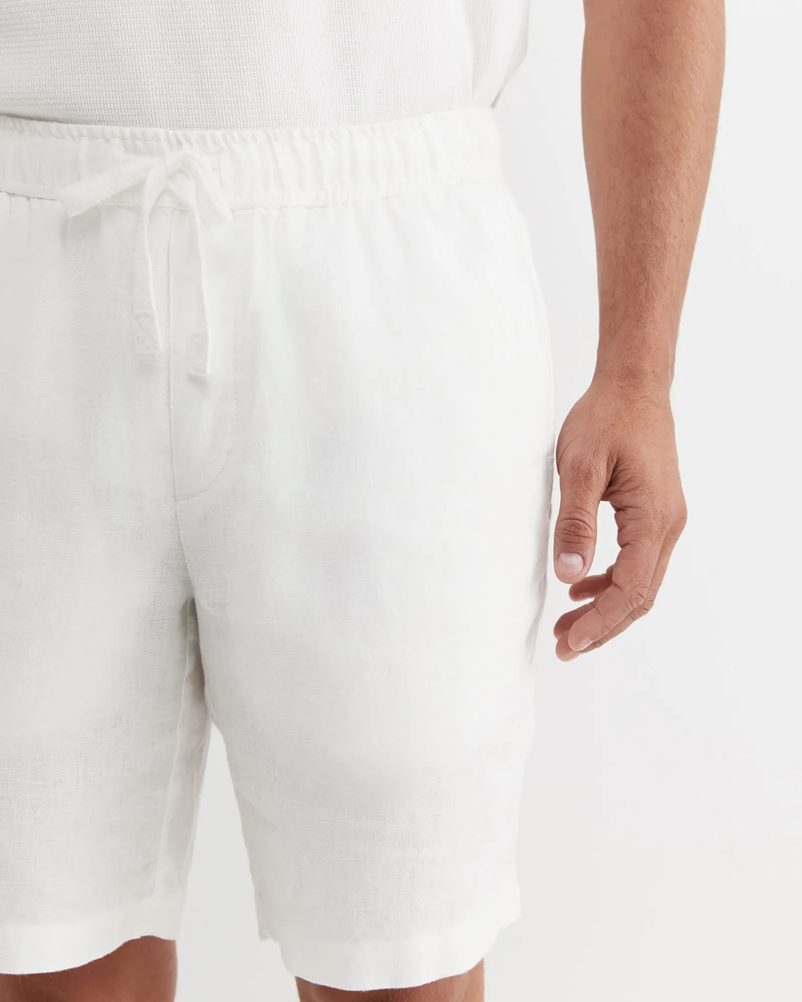 Outlet Sportscraft Caffery Linen Short in White