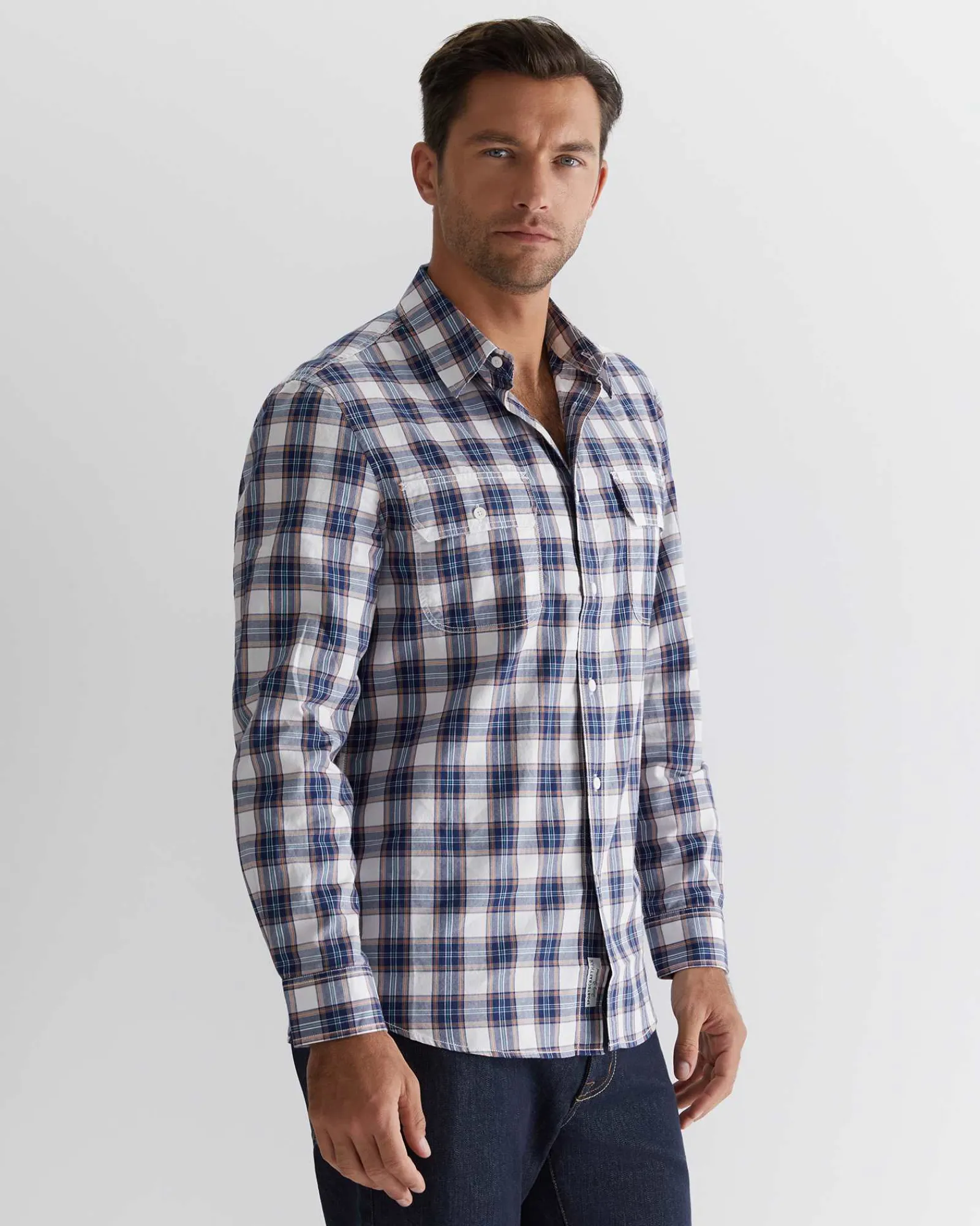 Outlet Sportscraft Callam Check Shirt in Navy Multi NavyMulti