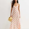 Hot Sportscraft Callie Stripe Slip Dress in Orangewhite Orange/white