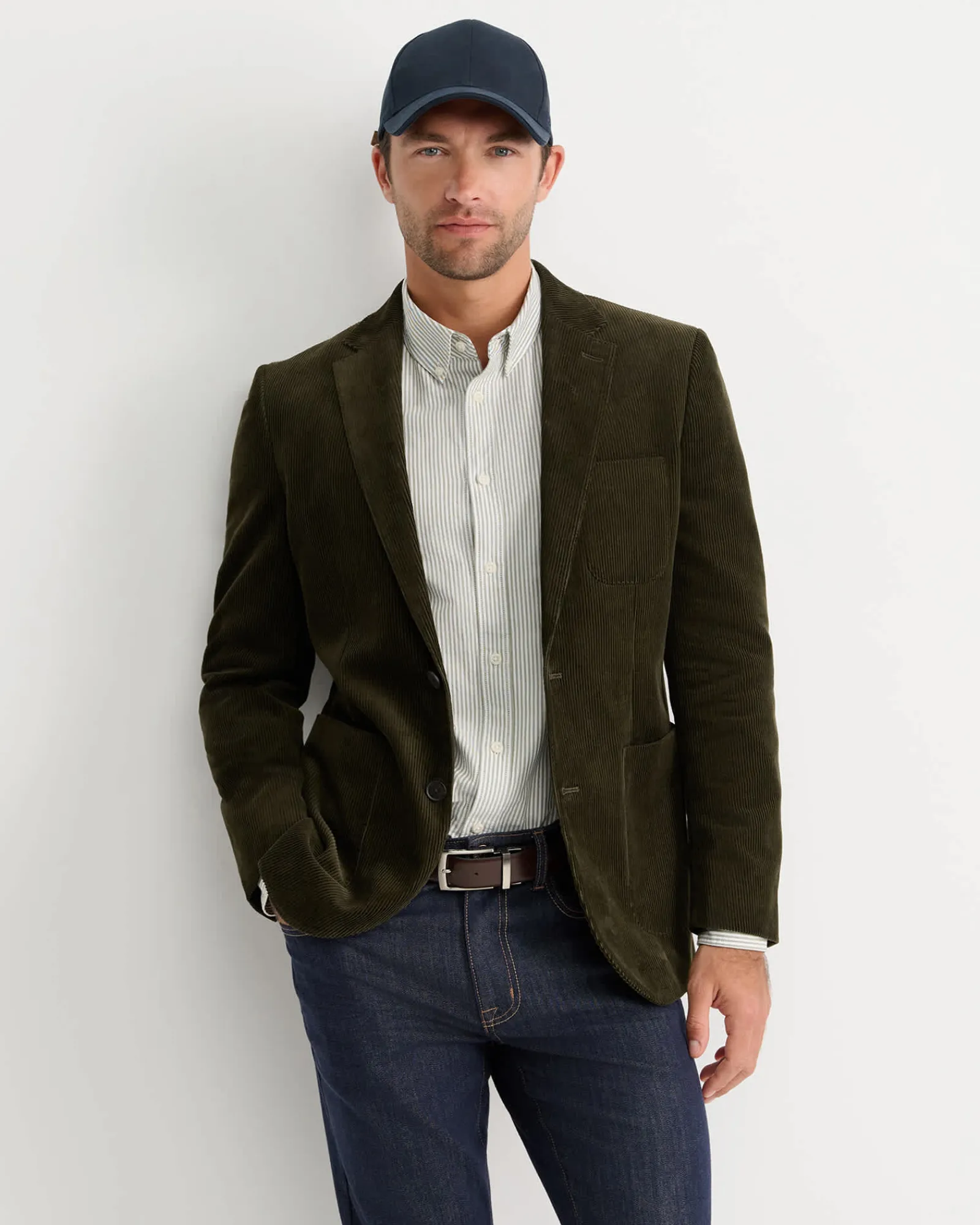 Fashion Sportscraft Caulfield Cord Blazer in Khaki