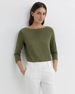 Best Sportscraft Cecile Linen Top in Khaki